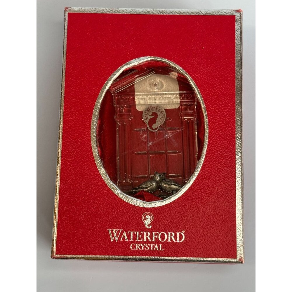 Waterford Crystal "Our First Christmas" 2004 Ornament With Love Birds Design Box